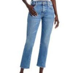 MOTHER The Mid Rise Hiker Hover Straight Jeans in Penny For Your Thoughts – 30